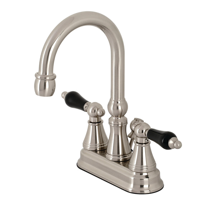 Kingston Tulare KS2618PKL - Duchess Double-Handle 3-Hole Deck Mount 4-Inch Centerset Bathroom Faucet with Brass Pop-Up, Brushed Nickel
