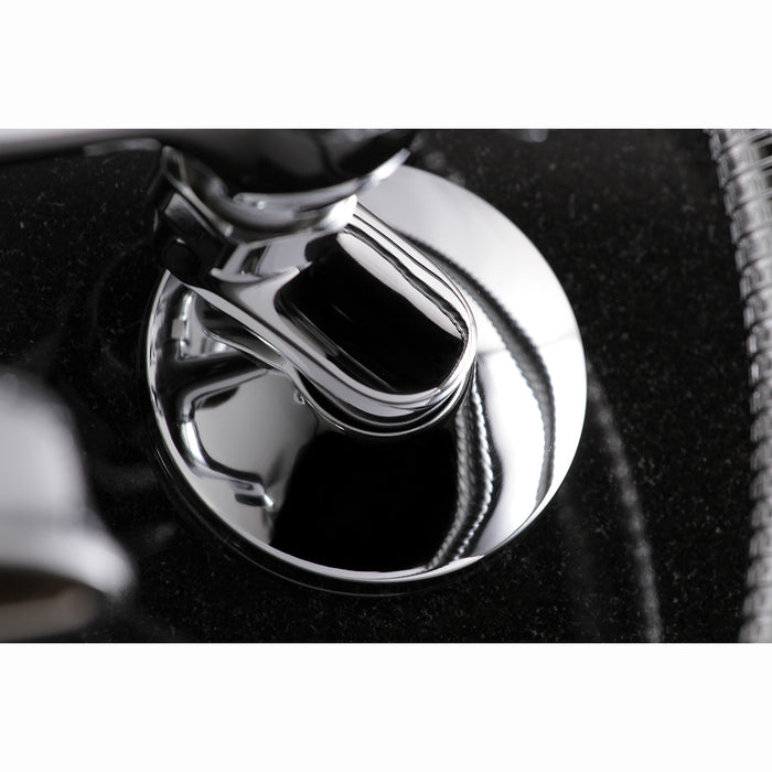 Kingston KS265C Three-Handle 2-Hole Tub Wall Mount Clawfoot Tub Faucet with Hand Shower, Polished Chrome