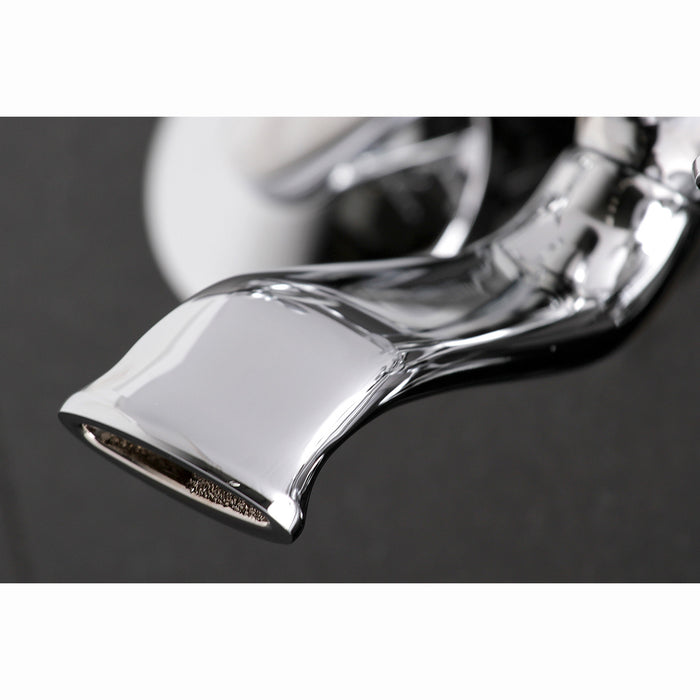 Kingston Heirloom KS266C - Kingston Two-Handle 2-Hole Wall Mount Clawfoot Tub Faucet with Hand Shower, Polished Chrome