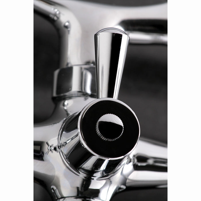 Kingston Heirloom KS266C - Kingston Two-Handle 2-Hole Wall Mount Clawfoot Tub Faucet with Hand Shower, Polished Chrome