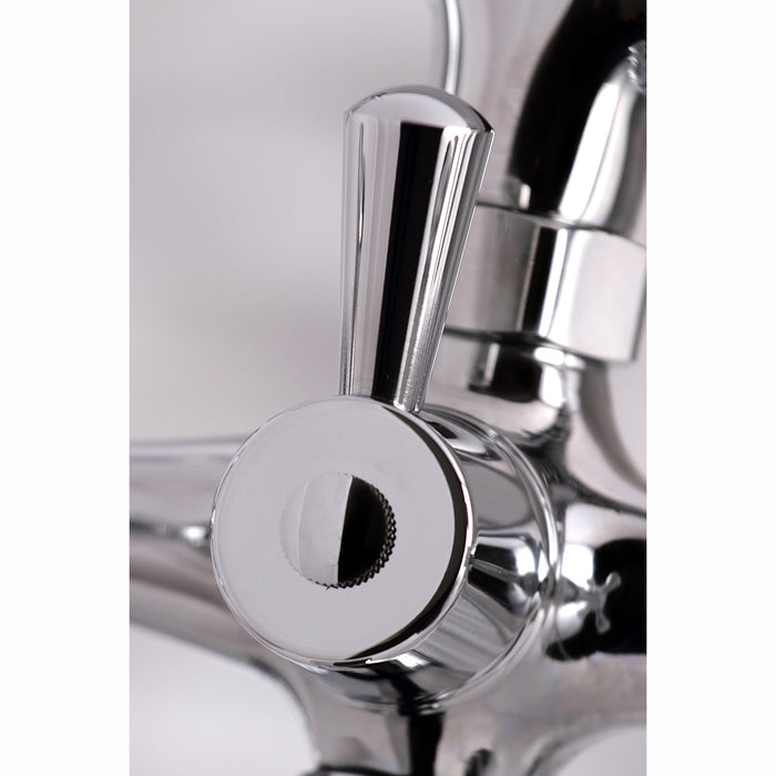 Kingston KS267C Three-Handle 2-Hole Deck-Mount Clawfoot Tub Faucet with Hand Shower, Polished Chrome