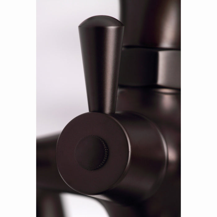 Kingston Heirloom KS267ORB - Kingston Three-Handle 2-Hole Deck-Mount Clawfoot Tub Faucet with Hand Shower, Oil Rubbed Bronze