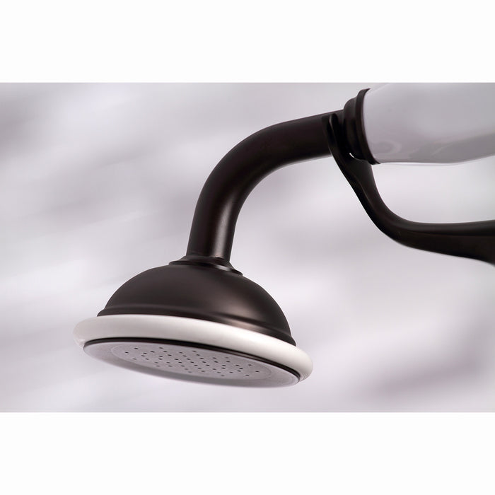 Kingston Heirloom KS267ORB - Kingston Three-Handle 2-Hole Deck-Mount Clawfoot Tub Faucet with Hand Shower, Oil Rubbed Bronze