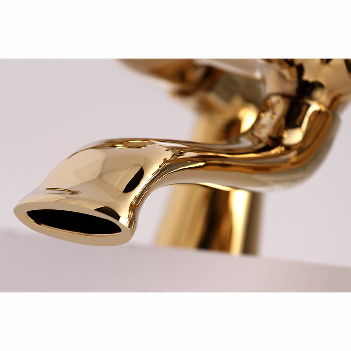 Kingston Heirloom KS267PB - Kingston Three-Handle 2-Hole Deck-Mount Clawfoot Tub Faucet with Hand Shower, Polished Brass