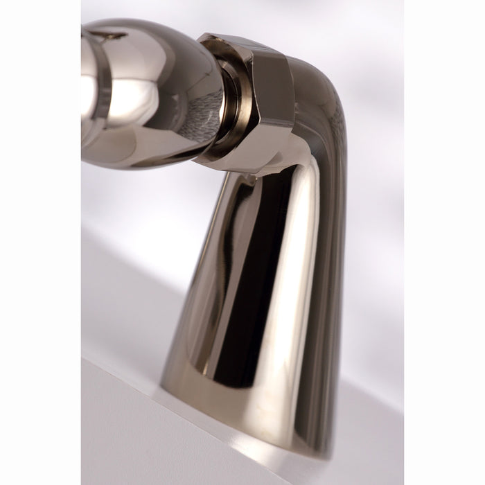Kingston Heirloom KS267PN - Kingston Three-Handle 2-Hole Deck-Mount Clawfoot Tub Faucet with Hand Shower, Polished Nickel