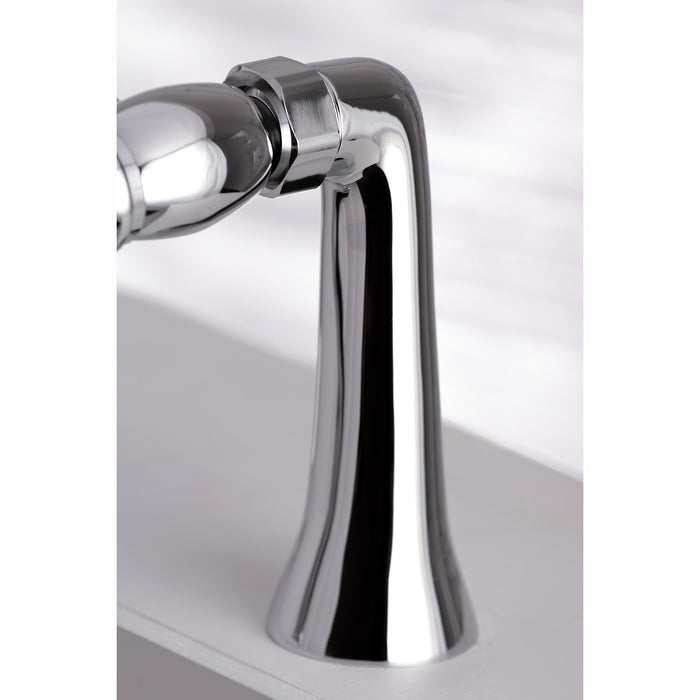 Kingston Heirloom KS268C - Kingston Three-Handle 2-Hole Deck-Mount Clawfoot Tub Faucet with Hand Shower, Polished Chrome