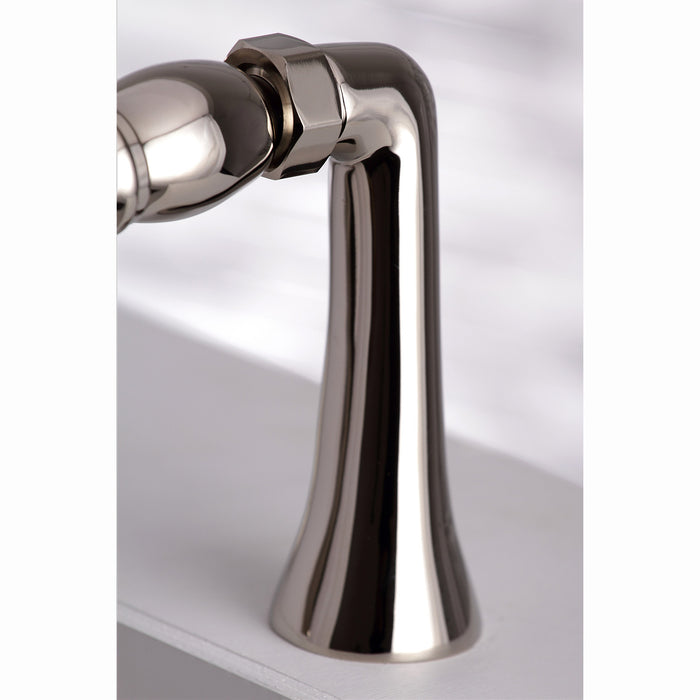 Kingston Heirloom KS268PN - Kingston Three-Handle 2-Hole Deck-Mount Clawfoot Tub Faucet with Hand Shower, Polished Nickel