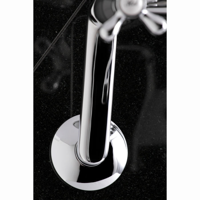 Kingston KS269C Three-Handle 2-Hole Tub Wall Mount Clawfoot Tub Faucet with Hand Shower, Polished Chrome