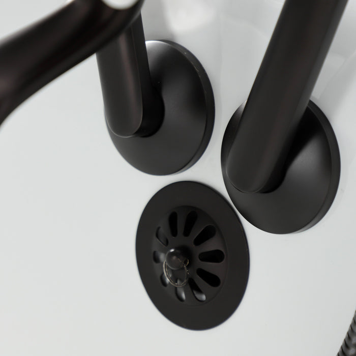 Kingston Heirloom KS269PXORB - Kingston Three-Handle 2-Hole Tub Wall Mount Clawfoot Tub Faucet with Hand Shower, Oil Rubbed Bronze