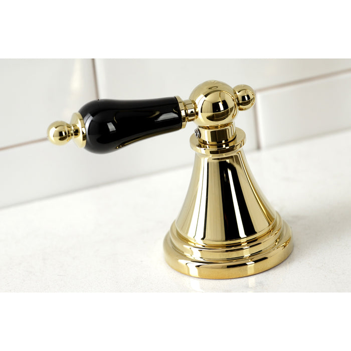 Duchess KS2792PKLBS Double-Handle 4-Hole Widespread Kitchen Faucet with Brass Sprayer, Polished Brass