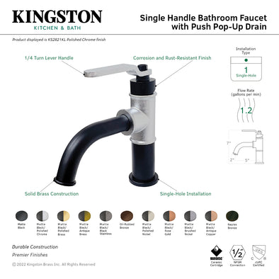 Kingston Heirloom KS2820KL - Whitaker One-Handle 1-Hole Bathroom Fauce