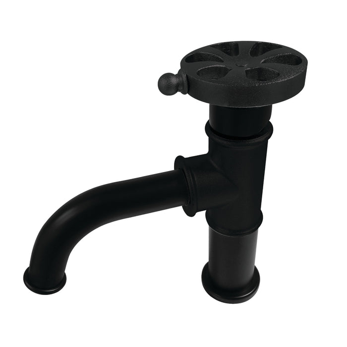 Kingston Heirloom KS2820RX - Belknap One-Handle 1-Hole Bathroom Faucet with Push Pop-Up Drain, Matte Black