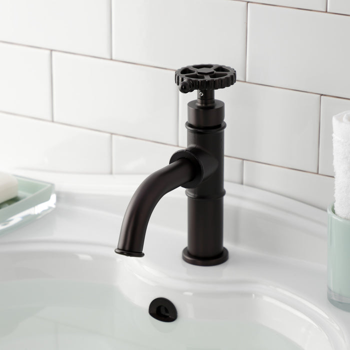 Kingston Sona KS2825CG - Fuller One-Handle 1-Hole Bathroom Faucet with Push Pop-Up Drain, Oil Rubbed Bronze