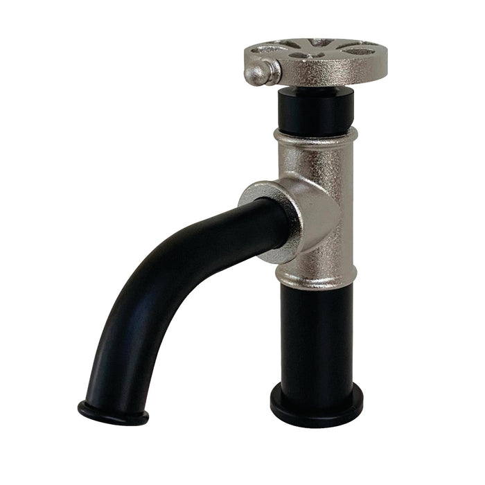 Kingston Heirloom KS2826RX - Belknap One-Handle 1-Hole Bathroom Faucet with Push Pop-Up Drain, Matte Black/Polished Nickel