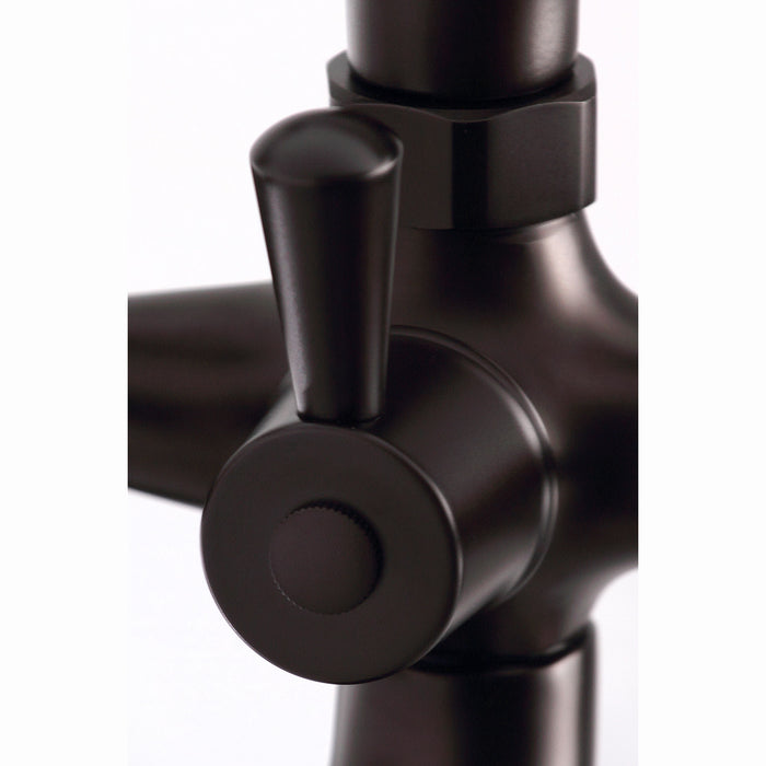 Kingston Heirloom KS288ORB - Essex Three-Handle 2-Hole Deck-Mount Clawfoot Tub Faucet with Hand Shower, Oil Rubbed Bronze