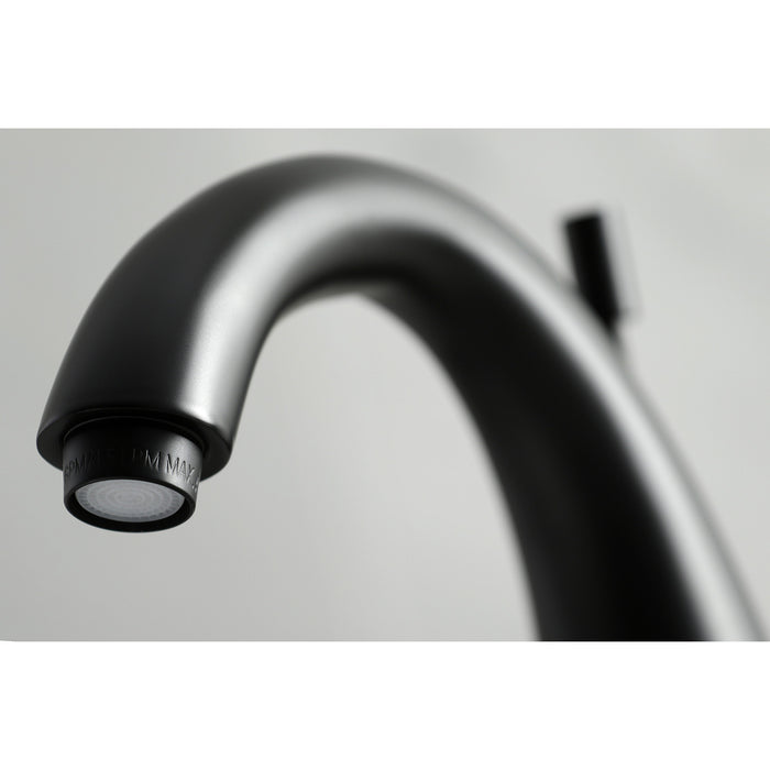 Kingston Tulare KS2960DX - Concord Two-Handle 3-Hole Deck Mount Widespread Bathroom Faucet with Brass Pop-Up, Matte Black