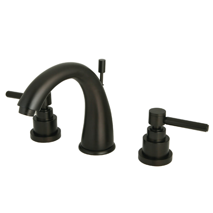 Kingston Tulare KS2965EL - Elinvar Two-Handle 3-Hole Deck Mount Widespread Bathroom Faucet with Brass Pop-Up, Oil Rubbed Bronze