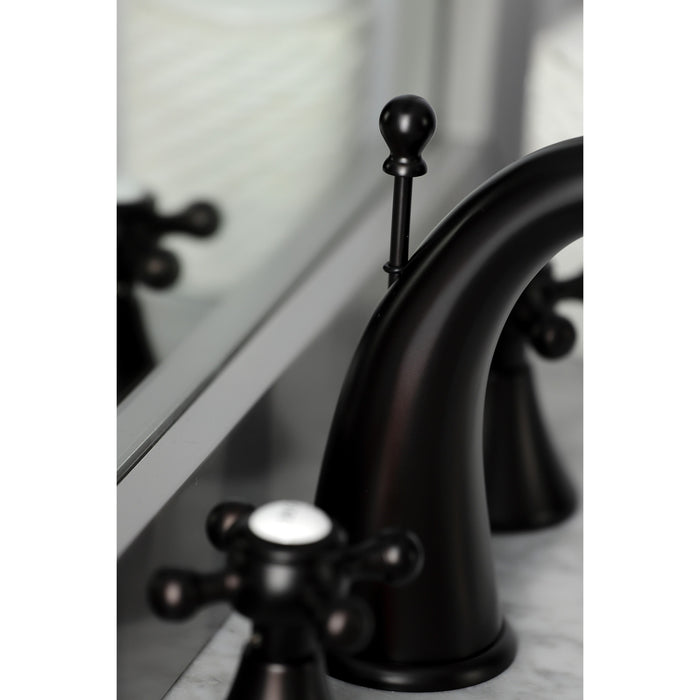 Kingston Tulare KS2975BX - English Country Two-Handle 3-Hole Deck Mount Widespread Bathroom Faucet with Brass Pop-Up, Oil Rubbed Bronze