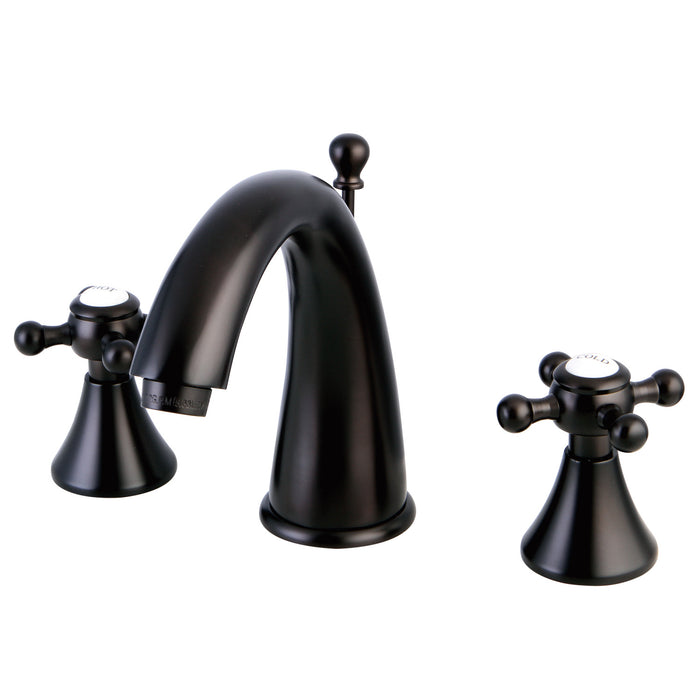 Kingston Tulare KS2975BX - English Country Two-Handle 3-Hole Deck Mount Widespread Bathroom Faucet with Brass Pop-Up, Oil Rubbed Bronze