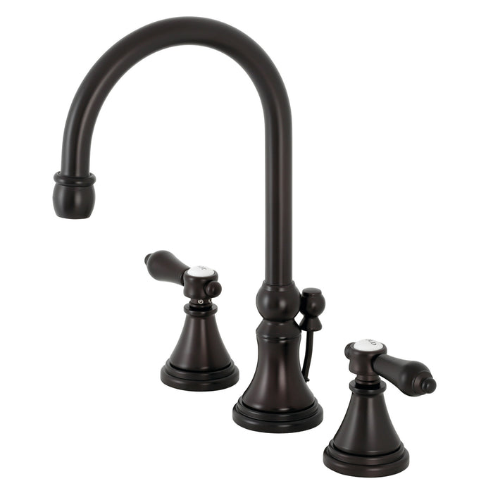 Kingston Tulare KS2985BAL - Heirloom Two-Handle 3-Hole Deck Mount Widespread Bathroom Faucet with Brass Pop-Up, Oil Rubbed Bronze