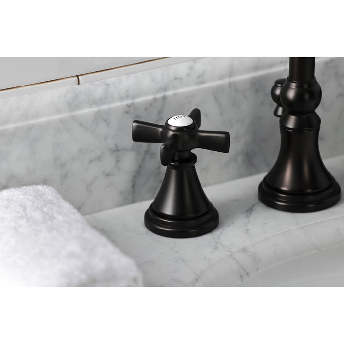 Kingston Tulare KS2985ZX - Millennium Two-Handle 3-Hole Deck Mount Widespread Bathroom Faucet with Brass Pop-Up, Oil Rubbed Bronze