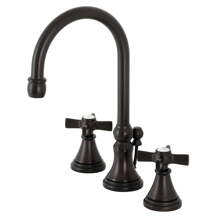 Kingston Tulare KS2985ZX - Millennium Two-Handle 3-Hole Deck Mount Widespread Bathroom Faucet with Brass Pop-Up, Oil Rubbed Bronze