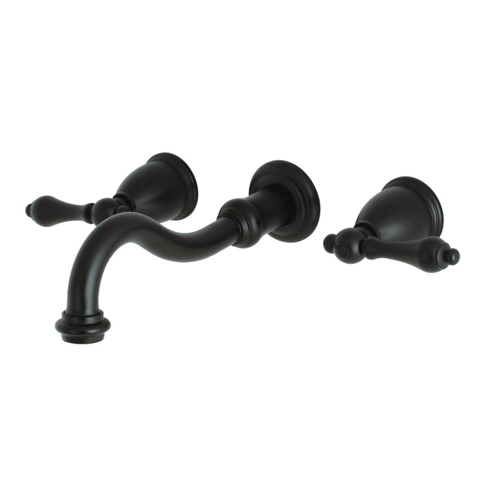 Kingston Heirloom KS3020AL - Restoration Two-Handle 3-Hole Wall Mount Tub Faucet, Matte Black