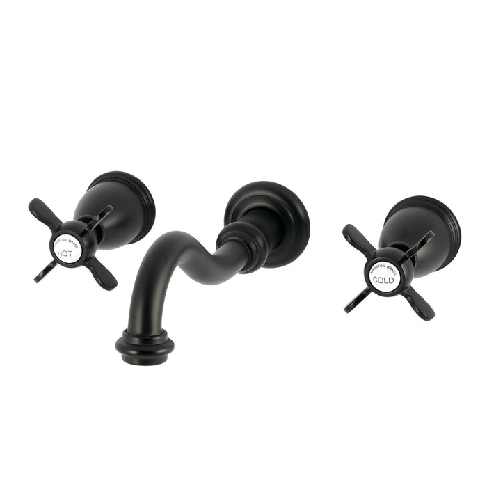 Kingston Heirloom KS3020BEX - Essex Two-Handle 3-Hole Wall Mount Roman Tub Faucet, Matte Black