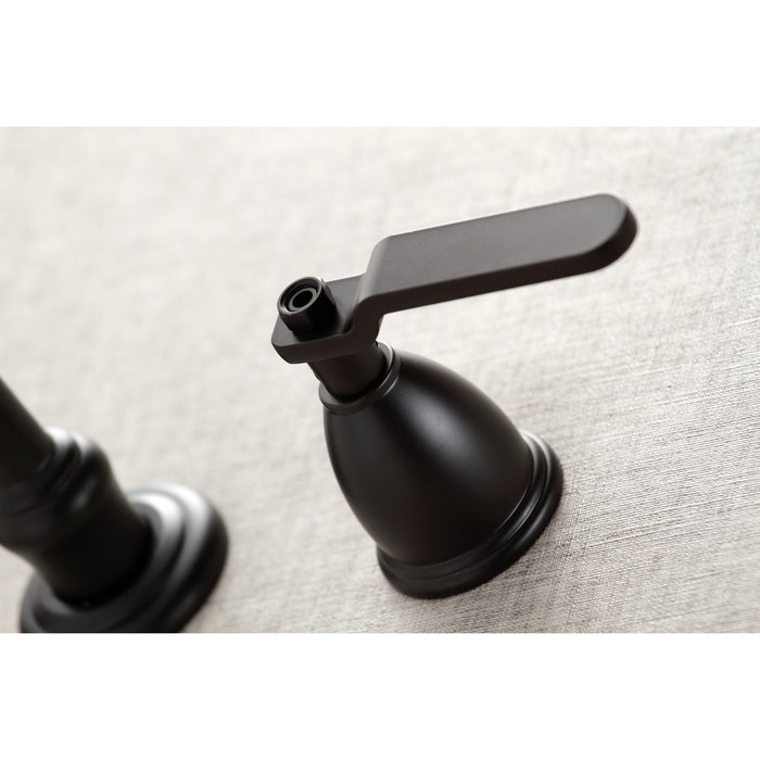 Kingston Tulare KS3020KL - Whitaker Two-Handle 3-Hole Wall Mount Tub Faucet, Matte Black