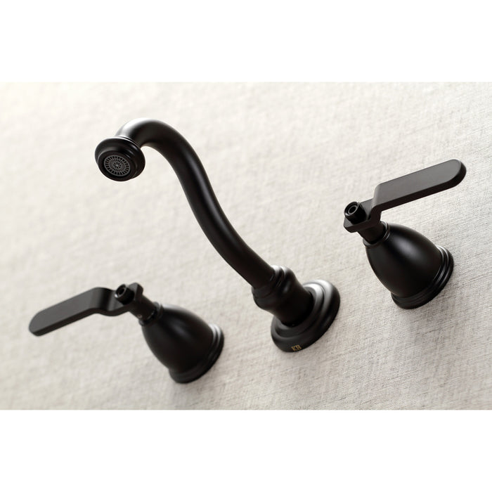 Kingston Tulare KS3020KL - Whitaker Two-Handle 3-Hole Wall Mount Tub Faucet, Matte Black