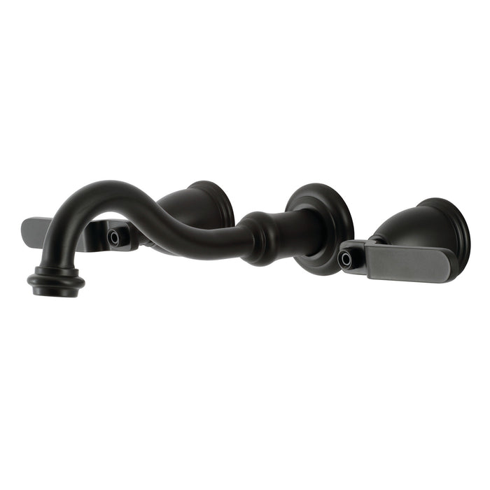 Kingston Tulare KS3020KL - Whitaker Two-Handle 3-Hole Wall Mount Tub Faucet, Matte Black