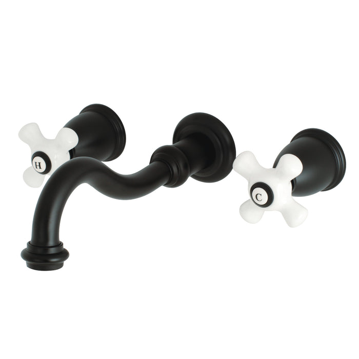 Kingston Heirloom KS3020PX - Restoration Two-Handle 3-Hole Wall Mount Tub Faucet, Matte Black