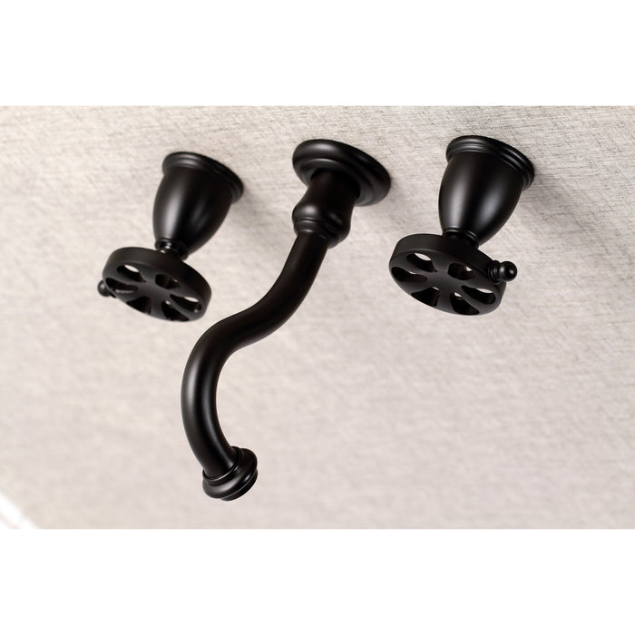 Kingston Tulare KS3020RX - Belknap Two-Handle 3-Hole Wall Mount Tub Faucet, Matte Black