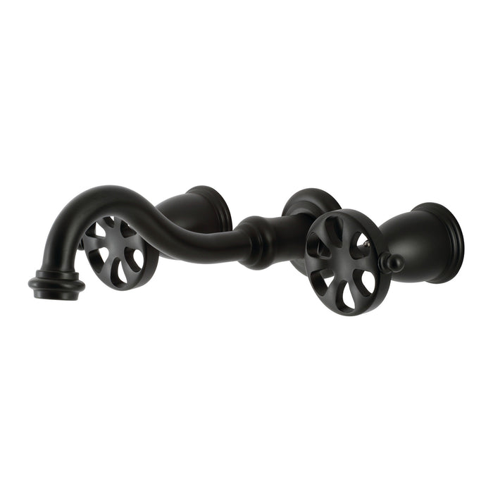 Kingston Tulare KS3020RX - Belknap Two-Handle 3-Hole Wall Mount Tub Faucet, Matte Black