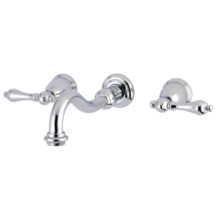 Kingston Heirloom KS3021AL - Restoration Two-Handle 3-Hole Wall Mount Tub Faucet, Polished Chrome