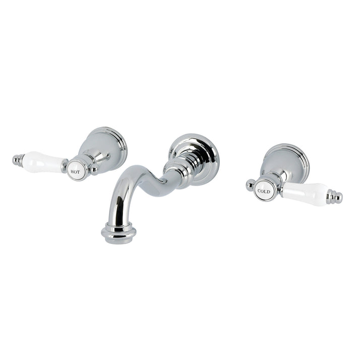 Kingston Heirloom KS3021BPL - Bel-Air Two-Handle 3-Hole Wall Mount Roman Tub Faucet, Polished Chrome