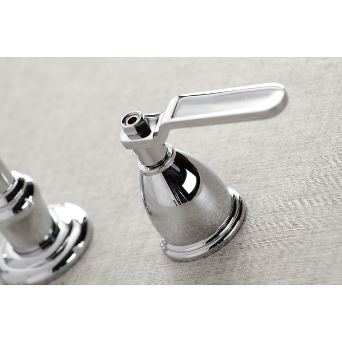 Kingston Tulare KS3021KL - Whitaker Two-Handle 3-Hole Wall Mount Tub Faucet, Polished Chrome