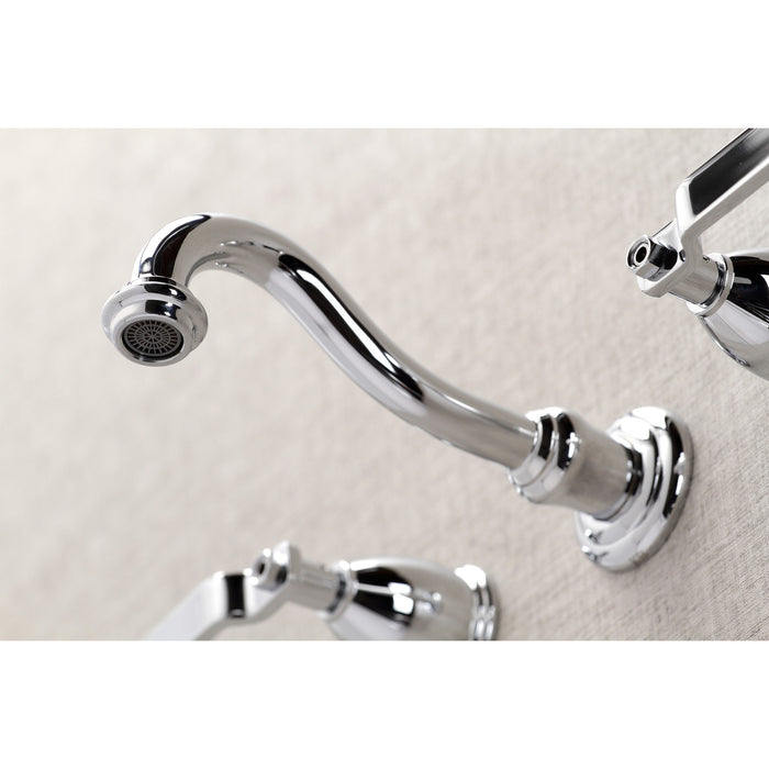 Kingston Tulare KS3021KL - Whitaker Two-Handle 3-Hole Wall Mount Tub Faucet, Polished Chrome