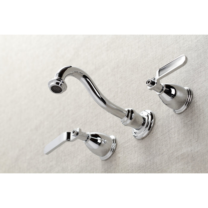 Kingston Tulare KS3021KL - Whitaker Two-Handle 3-Hole Wall Mount Tub Faucet, Polished Chrome
