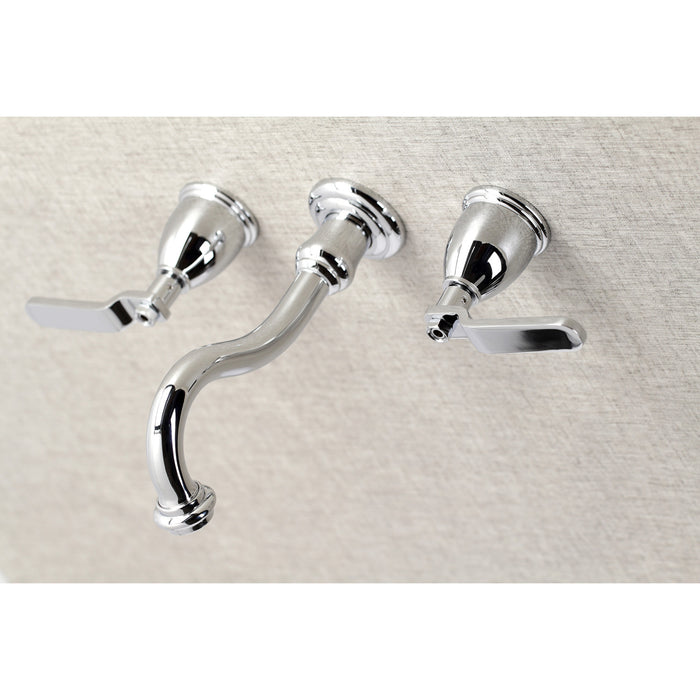 Kingston Tulare KS3021KL - Whitaker Two-Handle 3-Hole Wall Mount Tub Faucet, Polished Chrome