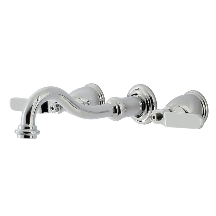 Kingston Tulare KS3021KL - Whitaker Two-Handle 3-Hole Wall Mount Tub Faucet, Polished Chrome