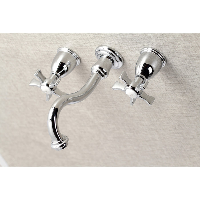 Kingston Heirloom KS3021NX - Hamilton Two-Handle 3-Hole Wall Mount Tub Faucet, Polished Chrome