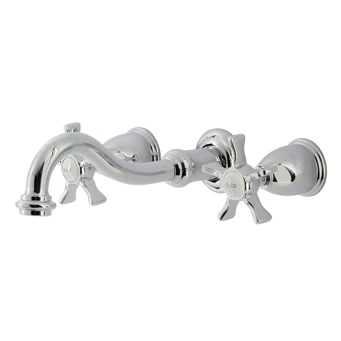 Kingston Heirloom KS3021NX - Hamilton Two-Handle 3-Hole Wall Mount Tub Faucet, Polished Chrome