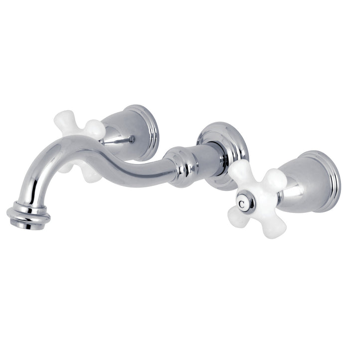 Kingston Heirloom KS3021PX - Restoration Two-Handle 3-Hole Wall Mount Tub Faucet, Polished Chrome