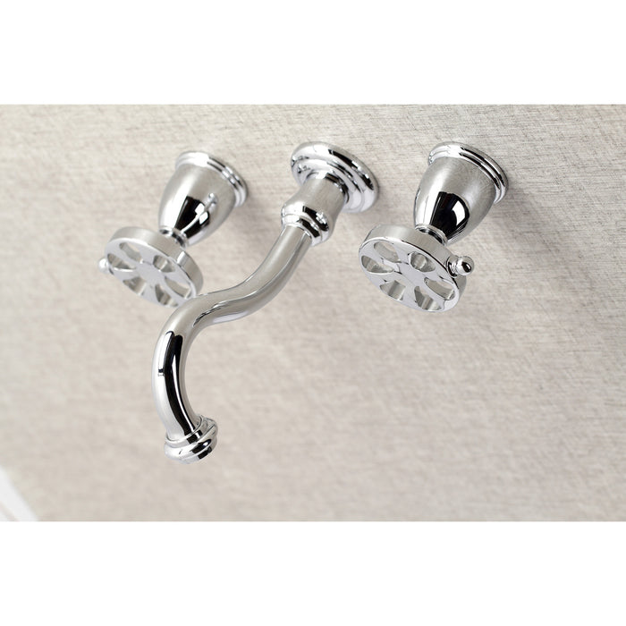Kingston Tulare KS3021RX - Belknap Two-Handle 3-Hole Wall Mount Tub Faucet, Polished Chrome