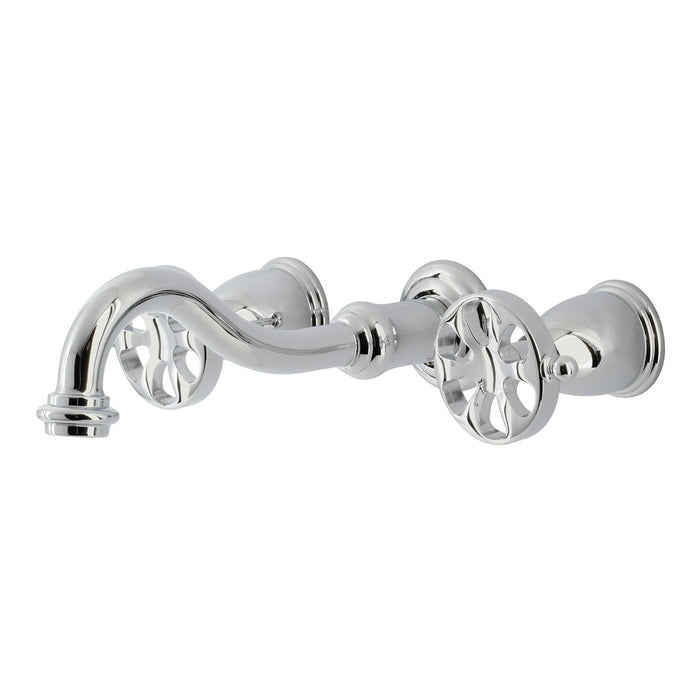 Kingston Tulare KS3021RX - Belknap Two-Handle 3-Hole Wall Mount Tub Faucet, Polished Chrome