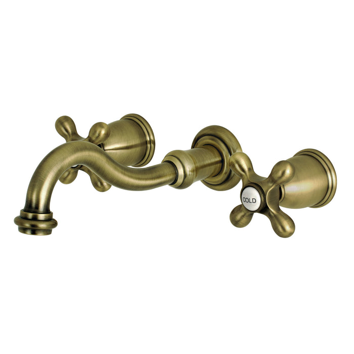 Kingston Heirloom KS3023AX - Restoration Two-Handle 3-Hole Wall Mount Tub Faucet, Antique Brass