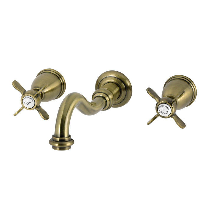 Kingston Heirloom KS3023BEX - Essex Two-Handle 3-Hole Wall Mount Roman Tub Faucet, Antique Brass