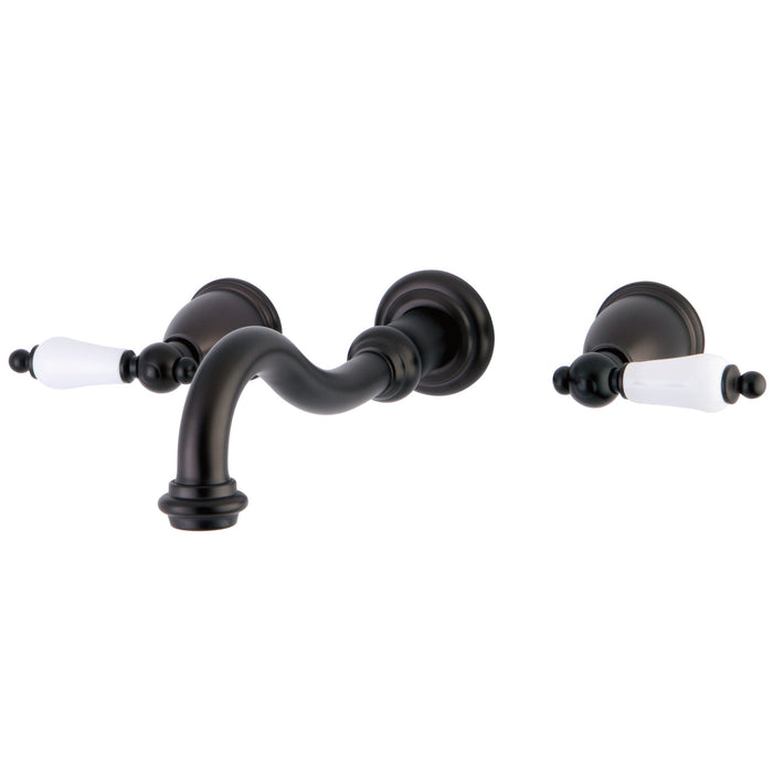Kingston Heirloom KS3025PL - Restoration Two-Handle 3-Hole Wall Mount Tub Faucet, Oil Rubbed Bronze