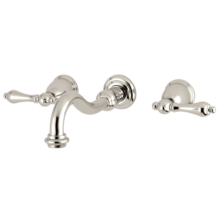 Kingston Heirloom KS3026AL - Restoration Two-Handle 3-Hole Wall Mount Tub Faucet, Polished Nickel